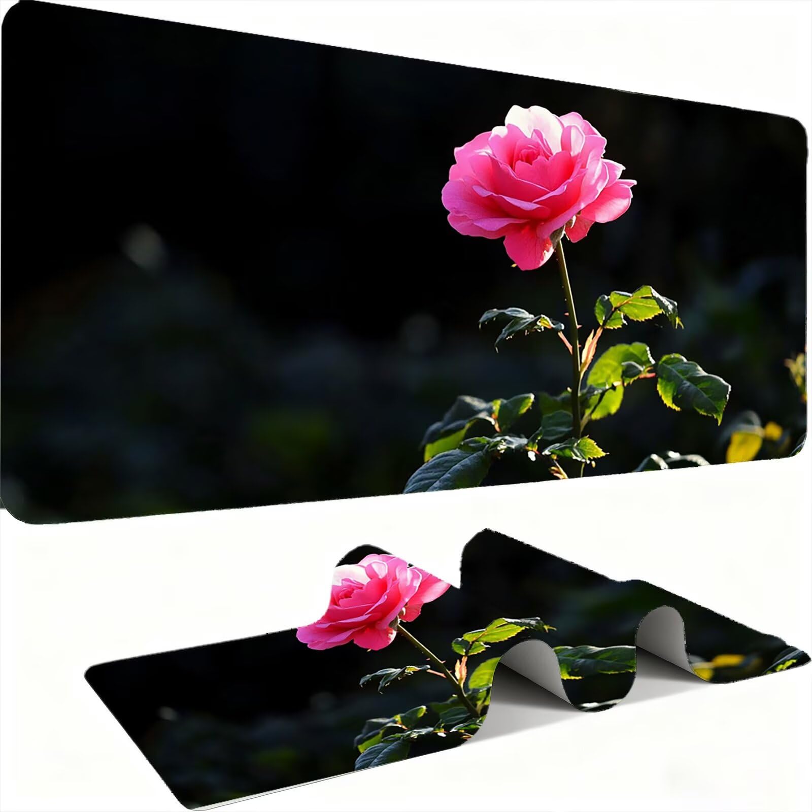 Podkładka pod mysz XXL w kwiaty/krajobrazie 1200 x 600 mm duża podkładka pod mysz szyte krawędzie wodoodporna antypoślizgowa duże rozszerzone akcesoria biurowe na PC, przenośna poprawia dokładność i