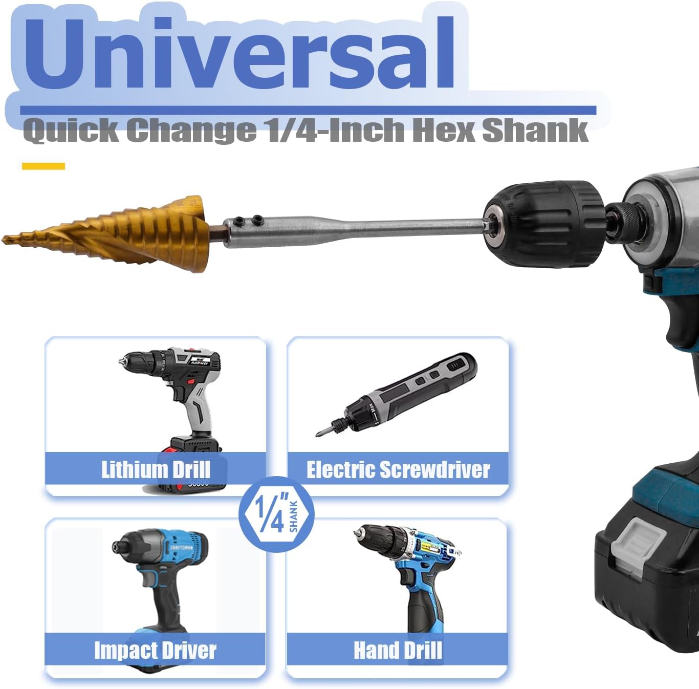 Mesee 2 Pieces 1/4 Extension Drill Bit Set for Round Shank Drill Bits, 150mm & 300mm Extra Long Wood Spade Bit Extension with Allen Keys Forstner Bits Holder Extension Rod with 1/4 Hex Shank