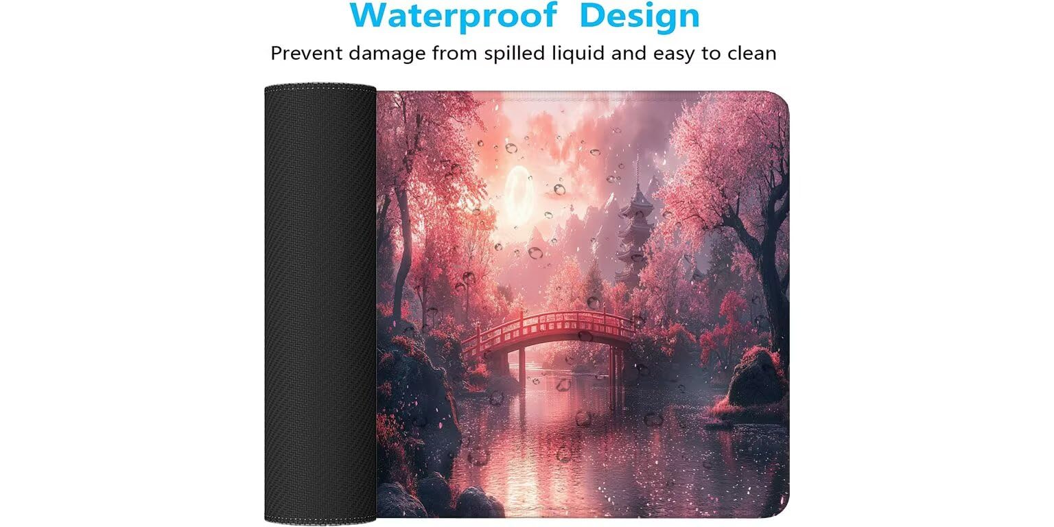 Różowa podkładka pod mysz do gier XXL podkładka pod mysz 1600 x 800 mm podkładka pod mysz biurową wodoodporna podkładka pod mysz pokładową z antypoślizgową gumową podstawą zszyte krawędzie mata pod