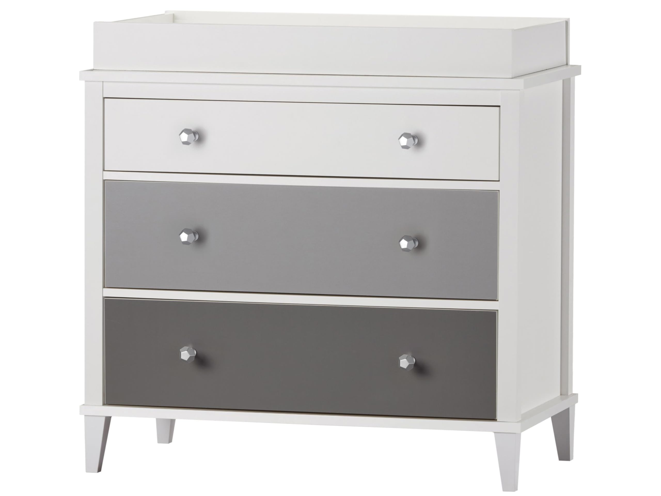 Dorel Home White/Grey Poppy 3 Drw Dresser With Changer