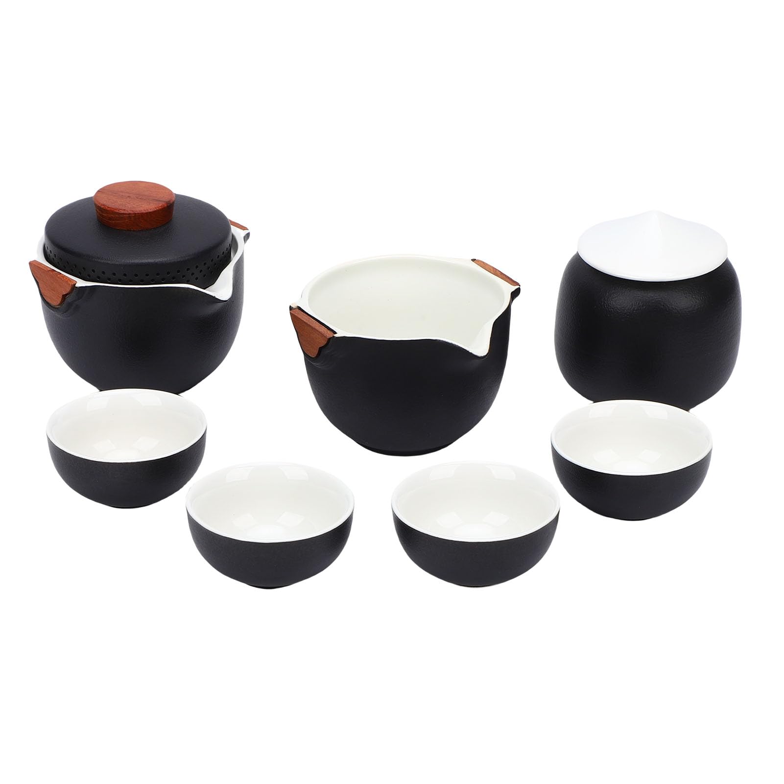 CHICIRIS Chiński Zestaw do Herbaty, Ceramiczny Zestaw Podróżny z Ciemnozielonym Czajnikiem, Idealny do Użytku na Zewnątrz i w Biurze