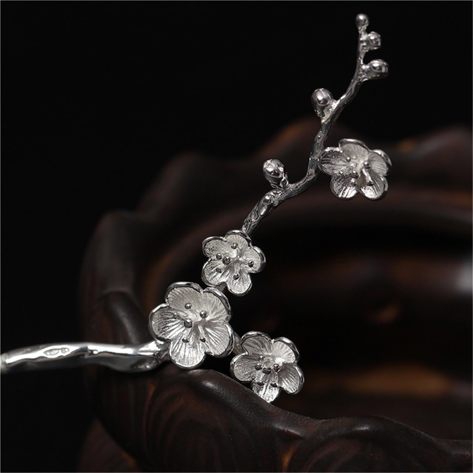 Fermaglio Capelli Sposa Pure Silver Vintage Palace Flowers Hairpin Chinese Style Hanfu Handmade Original Accessories Jewelry(Two tone gold)
