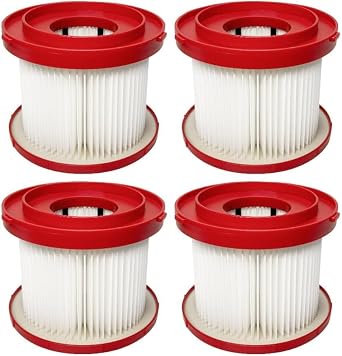 4 Pack Vacuum Filter Compatible With Milwaukee Shop Vac M18 Wet Dry 49-90-1900 0780-20 0880-20 Replacement Filters