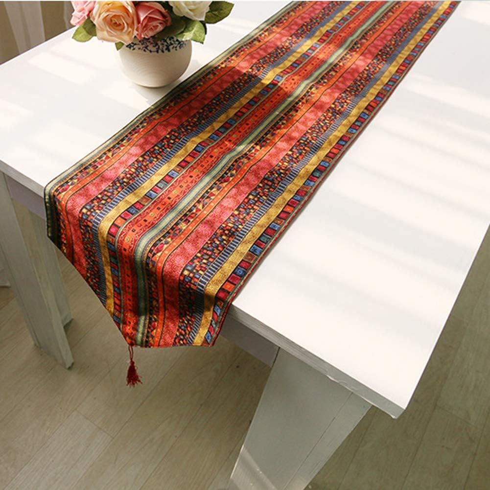 AGYH Table Flag Color Cotton Linen Art Table Ethnic Wind Bed Flag Tea Table First Modern Simple Rural Tablecloth 30 * 220cm (Size : 30 * 220cm)