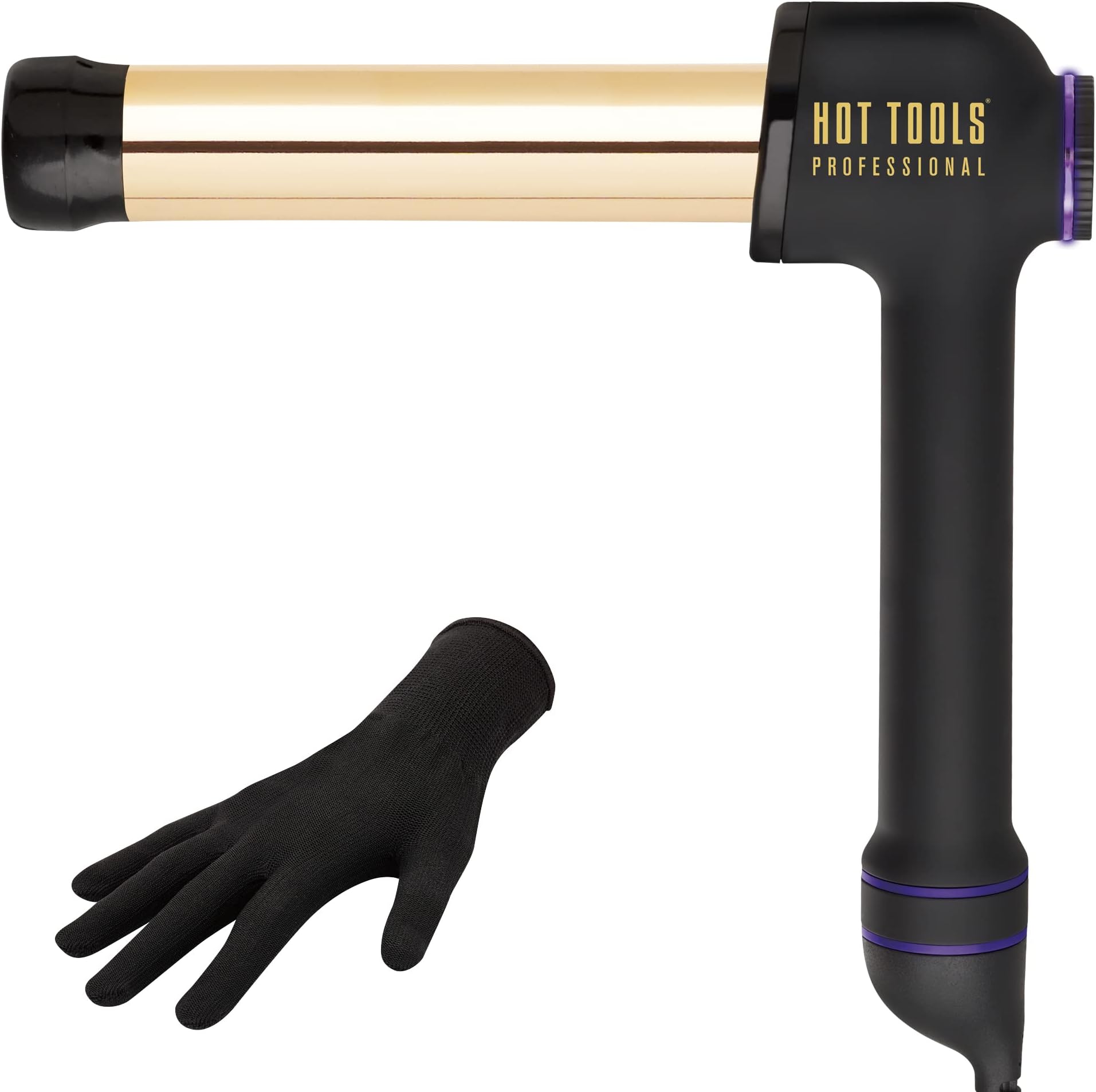 Hot Tools Pro Artist 24K Gold Curlbar Curling Wand | Long Lasting, Defined Curls (1-1/4 in)