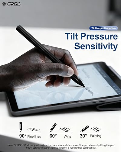 Miniatura 3 de Lápiz óptico para Microsoft Surface Pro9/8/X/7/6/5/4/3 Surface Go 3/2/1 Surface 3/2/1 Surface 3/Studio/Book 4/3/2/1 con presión de inclinación 4096,