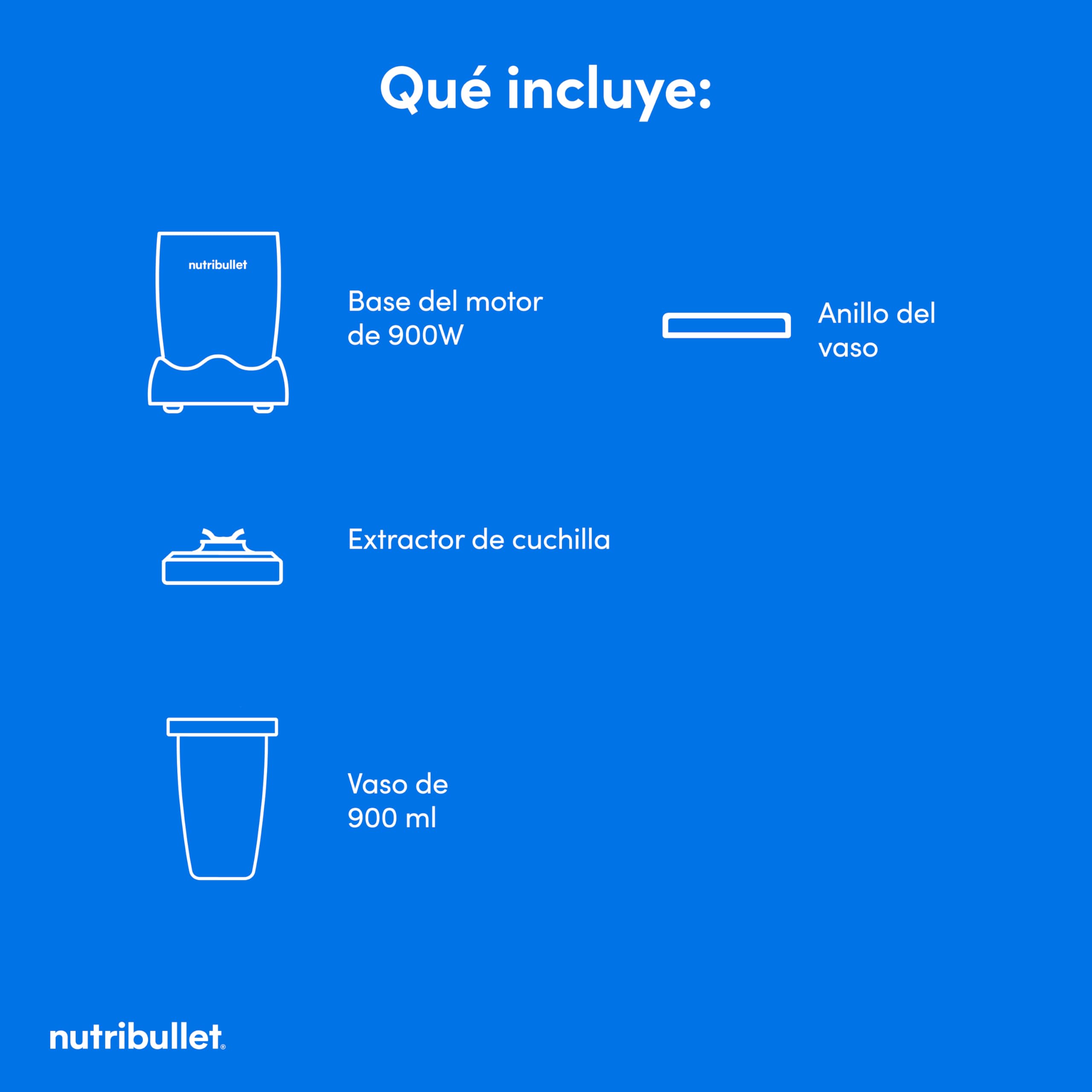 Nutribullet Pro 900 - Batidora Personal Multifunción, Blender Frutas y Verduras, Diseño Compacto, Fácil de Usar y Limpieza Rápida, Extracción de Nutrientes, 900W, Mineral Gris Paloma (NB904MASN)