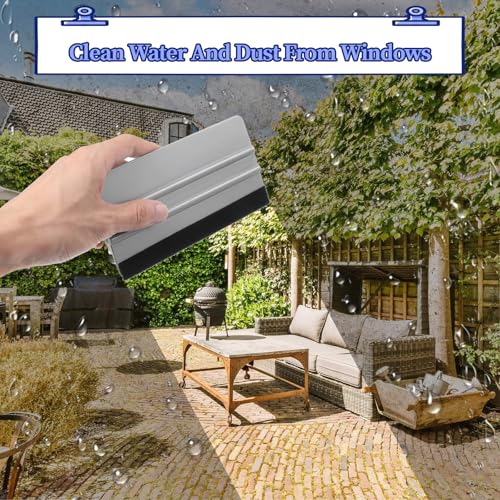 COMNICO 2 Stück Rakel mit Filzkante Rakel Für Folie Verkleberakel Auto Folienrakel Set Kunststoffrakel zur Blasen- und Kratzerfreie für Auto Möbelfolie Fensterfolie Wandtattoos Folierungs Werkzeug Set