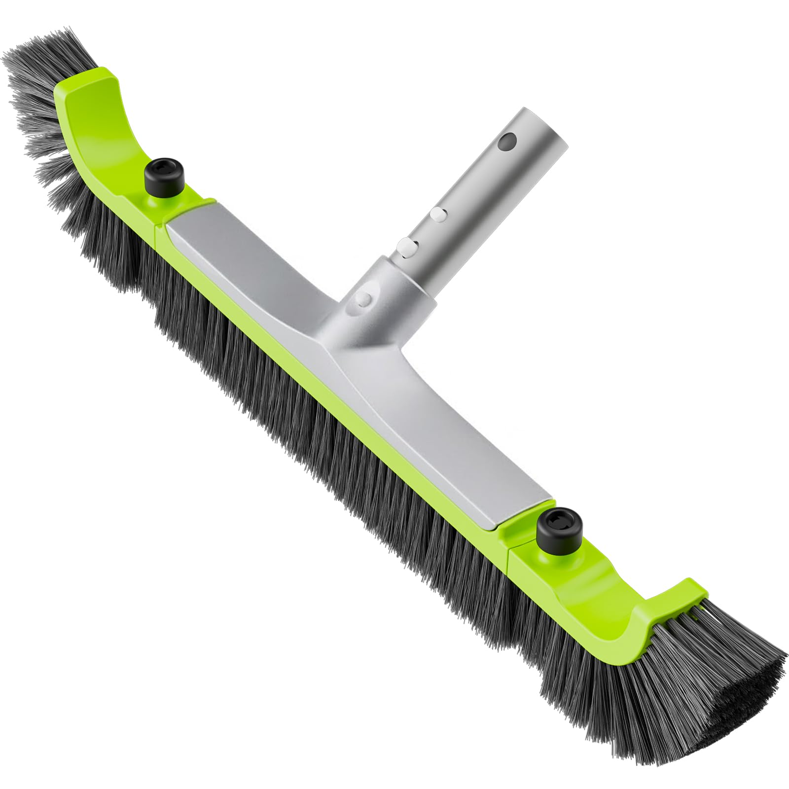 Sepetrel Spazzola larga 50,8 cm per la pulizia delle pareti della piscina, resistente per interno/fuori terra, in alluminio, con estremità curve e setole forti di alta qualità, verde