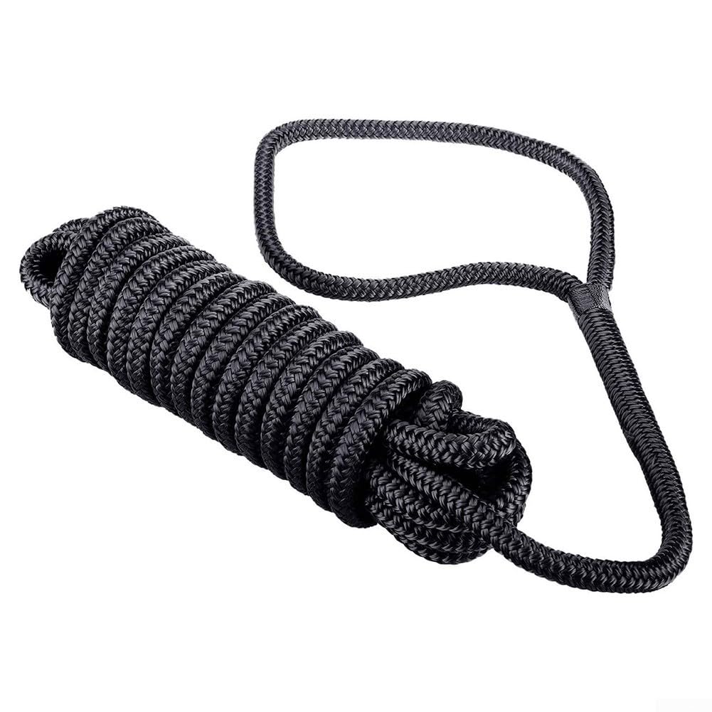 Starke Bootsanleinen Festmacher Seil für doppelt geflochtenes Nylon für Kotflügel und Ankerleine Takelage mit professionellen geschlagenen Augen und hitzeversiegelten Enden (1,6 cm)