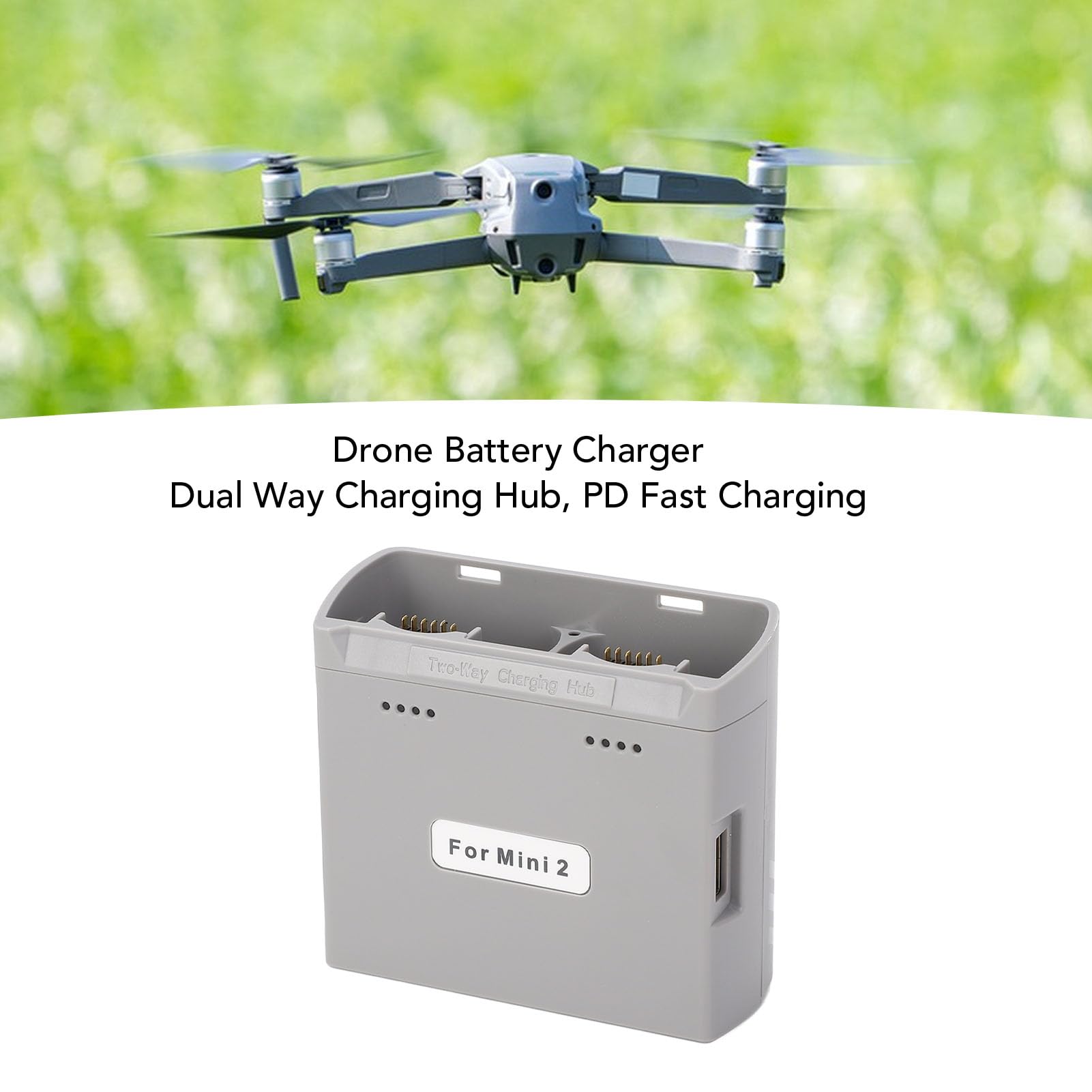Hub di Ricarica per Batterie per Droni, Gestore di Ricarica Rapida PD Hub di Ricarica a Doppia Via Adatto per Mini 4K Mini2 Mini SE Mini2 SE, Batteria per Droni, Accessori per