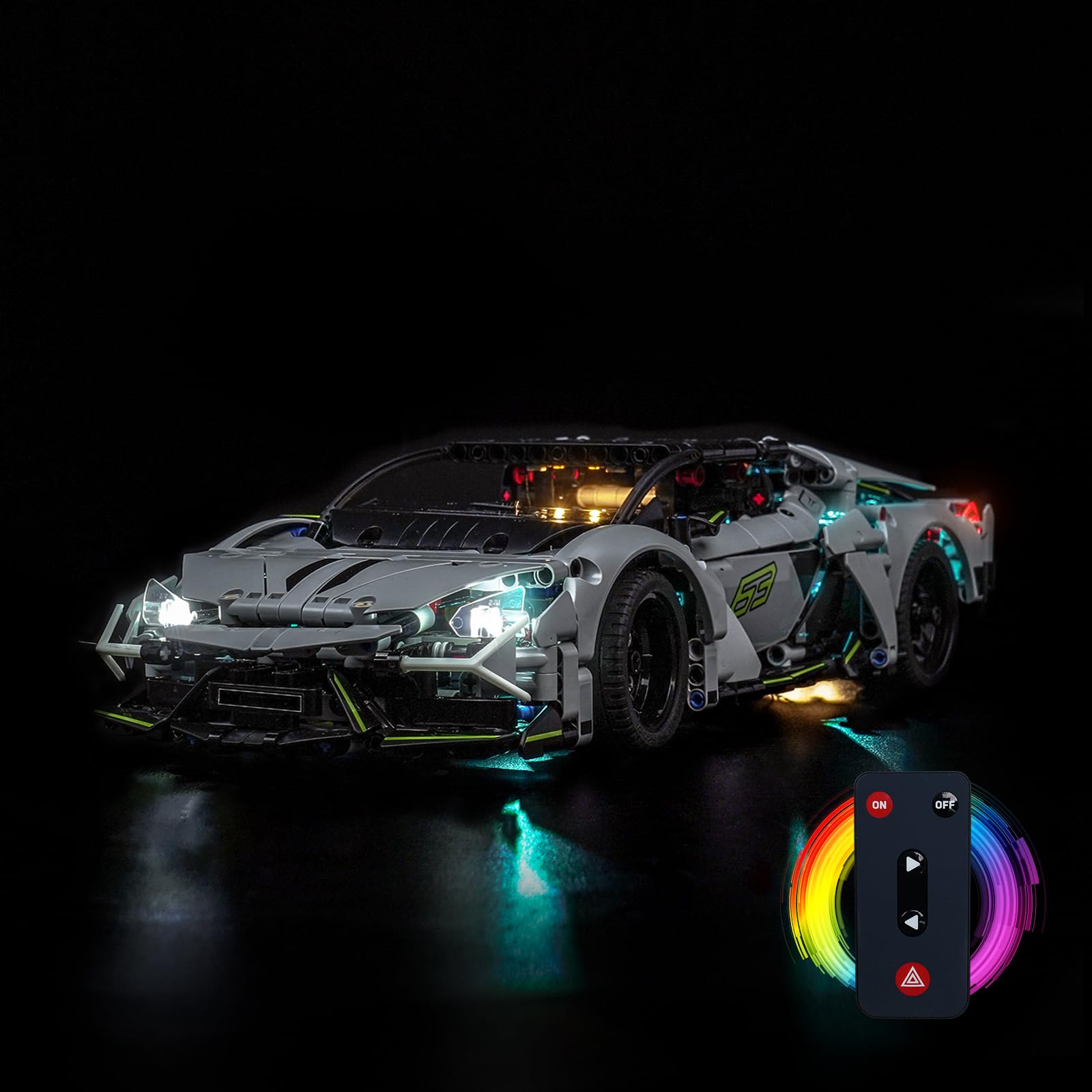 Remote Control Led Light Set Compatible with Lego 42214 L amborghini Revuelto Super Sports Car (No Model)