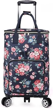 Shopping Cart with Cooling Function, Shopping Carry with Wheels, Insulated Bag, Heat Retention, Shopping Cart, 5 Wheels, Shopping, Foldable, Lightweight, Removable, 2-Way, Lightweight, Handle
