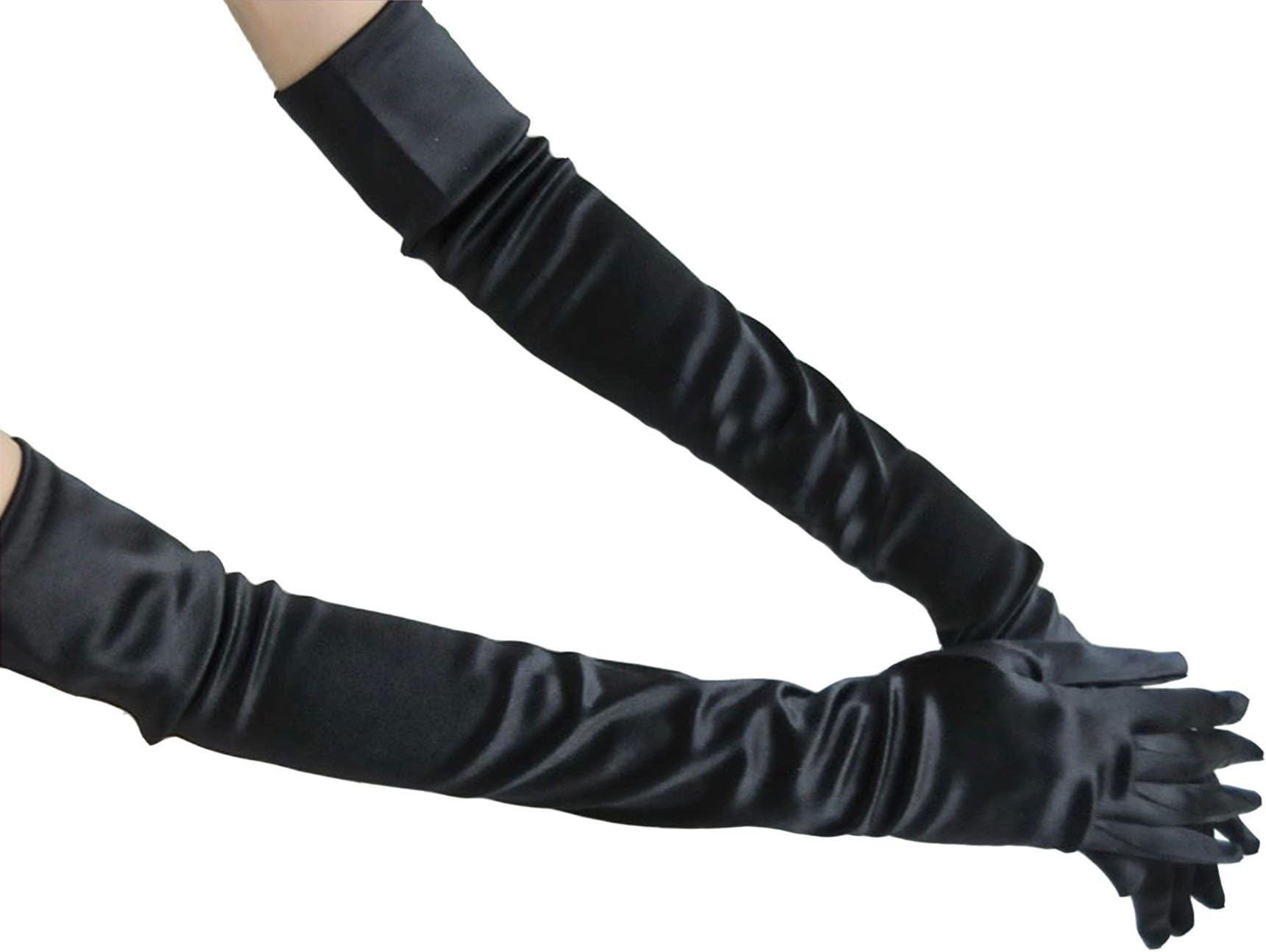 WITERY Dress Gloves, Costumes Gloves, Full Finger Stretchy Satin Party Fancy Dress Accessory / Bridal Wedding Gloves / Prom Dress Gloves Costumes Gloves For Ladies Women