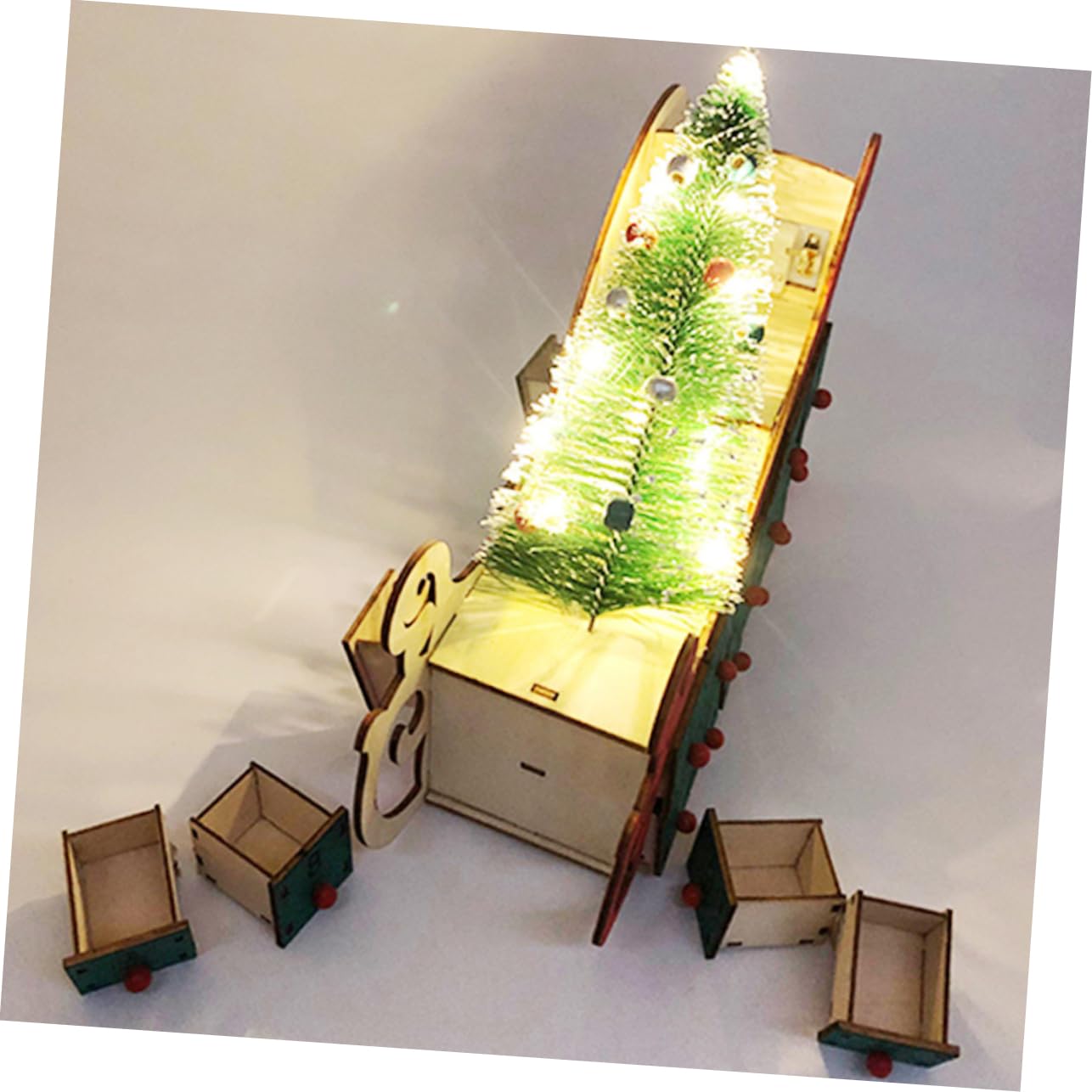 Calendario de Adviento de Madera Adorno Navideño para Salas y Dormitorios