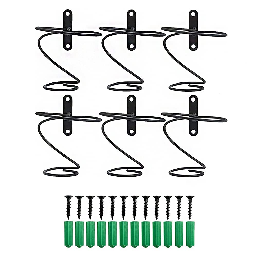 CENPEK 6 Pack Wall Mounted Wine Racks Iron Wine Bottle Display Holder Rack Hanging Wine Organizer Rack with Screws for Beverages Liquor Bottles Storage