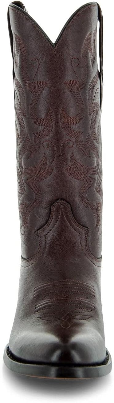 Soto Boots Mens Classic Round Toe Cowboy Boots H7001 7.5 Brown