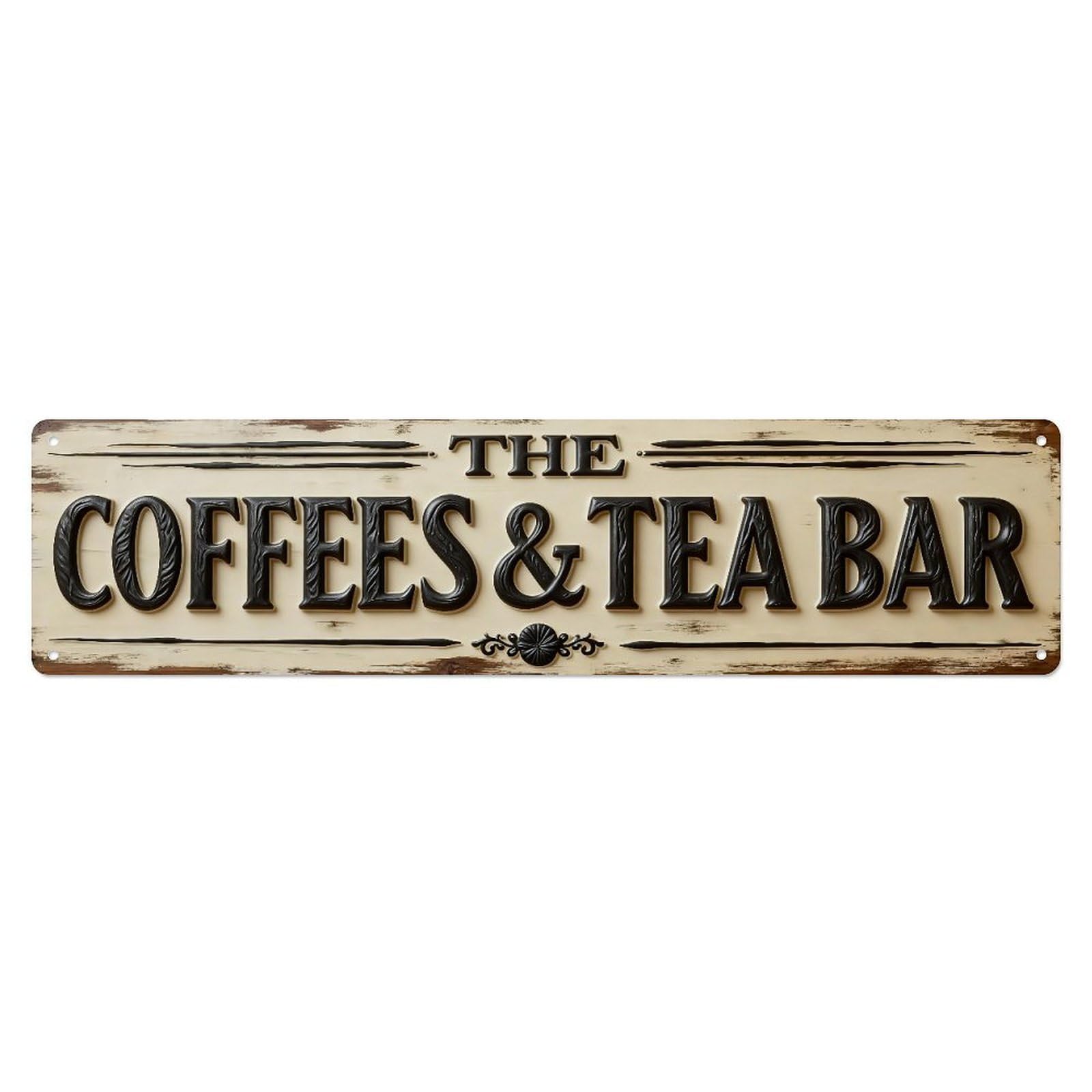 The Coffee Tea Bar Sign Tin Sign Vintage Metal Sign Home Bar Garden Indoor & Outdoor Wall Decor Retro Metal Poster 4x16 Inch