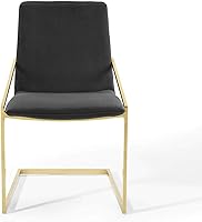 Vista 7 de Modway Pitch Performance - Sillón de terciopelo, 2 piezas, sillas de comedor, color dorado y negro