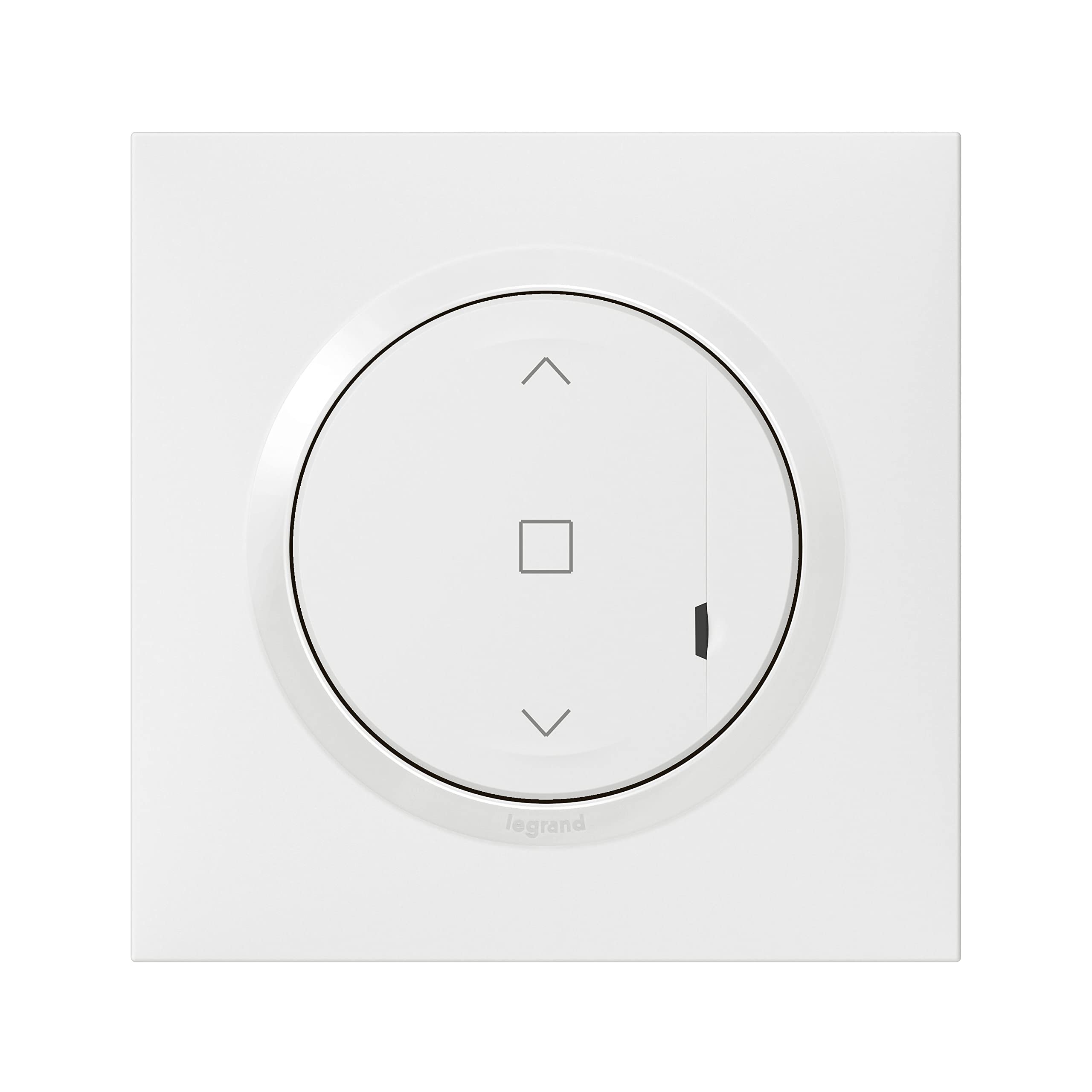 Legrand 199234 Kabelschalter mit Neutralkabel für Rollläden und Jalousien Dooxie mit Netatmo komplett (Befestigungen, Halterung, Radzierblende und Platte) – Weiß