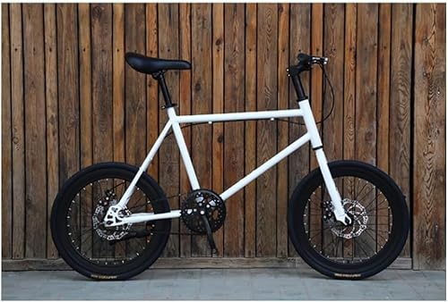ロードバイク 自転車 小径車 インチミニベロ ィスクブレーキ 軽量で持ち運びに便利 耐荷重120kg サドル高調節可能 ブレーキ感度調整機能 小径アンチスキッドタイヤ 高炭素鋼フレーム 男女兼用 大人 子供 初心者 通学 街乗り 男女兼用 (白と黒)