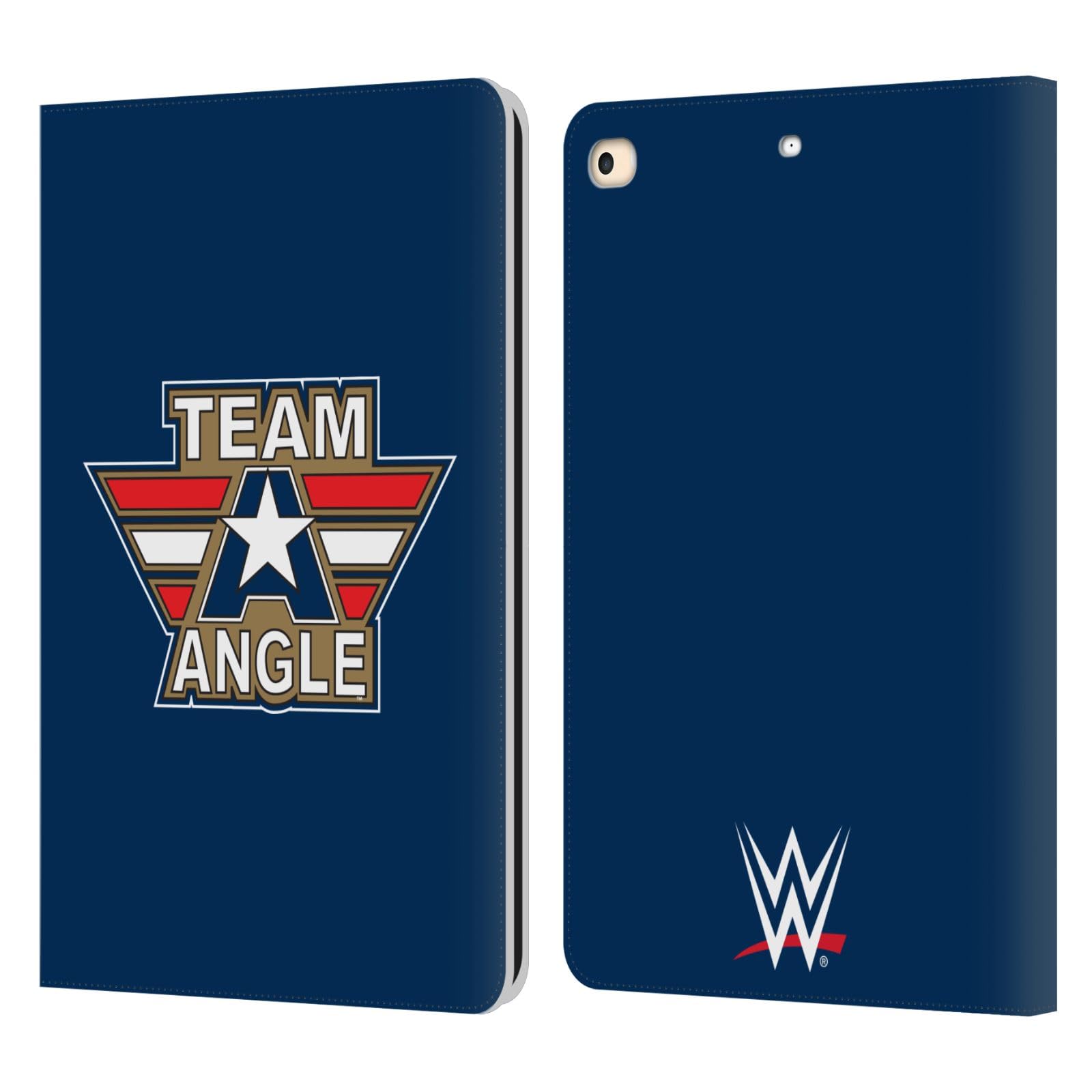 Head Case Designs Officially Licensed WWE Logotype Kurt Angle Leather Book Wallet Case Cover Compatible with Apple iPad 9.7 2017 / iPad 9.7 2018