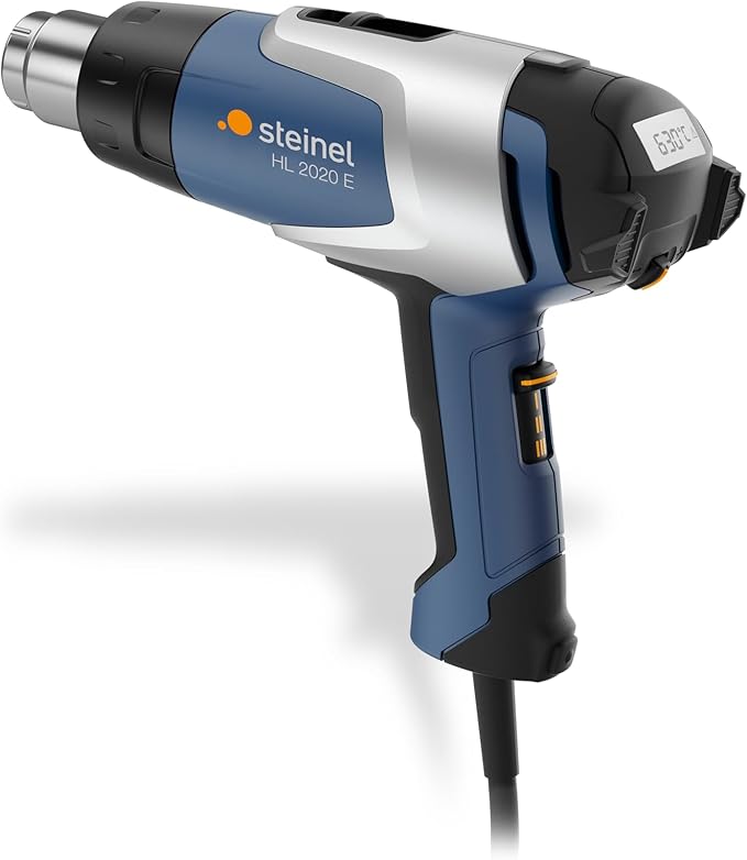 Steinel 8192 - Soplador de aire caliente hl 2020 s, pantalla lcd con indicación de calor residual, ergonómica fácil a través de la palanca de mando, 2200 vatios, 80 ° c a 630 ° c, pistola de aire caliente ideales para deformar, soldadura, soldadura, 00
