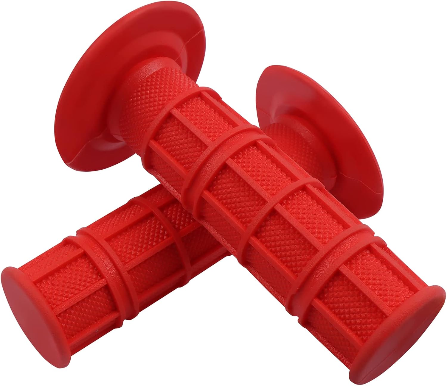 Worldmotop Motorcycle Handlebar Grips Non-Slip Soft Rubber Grips Handlebar with 7/8" 22mm 24mm Replacement for All Off Road ATV Dirt Bike, Bike Handle Grips(red)