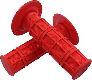 Worldmotop Motorcycle Handlebar Grips Non-Slip Soft Rubber Motorcycle Grips Handlebar with 7/8" 22mm 24mm for All Off Road ATV Dirt Bike, Bike Handle Grips (red)