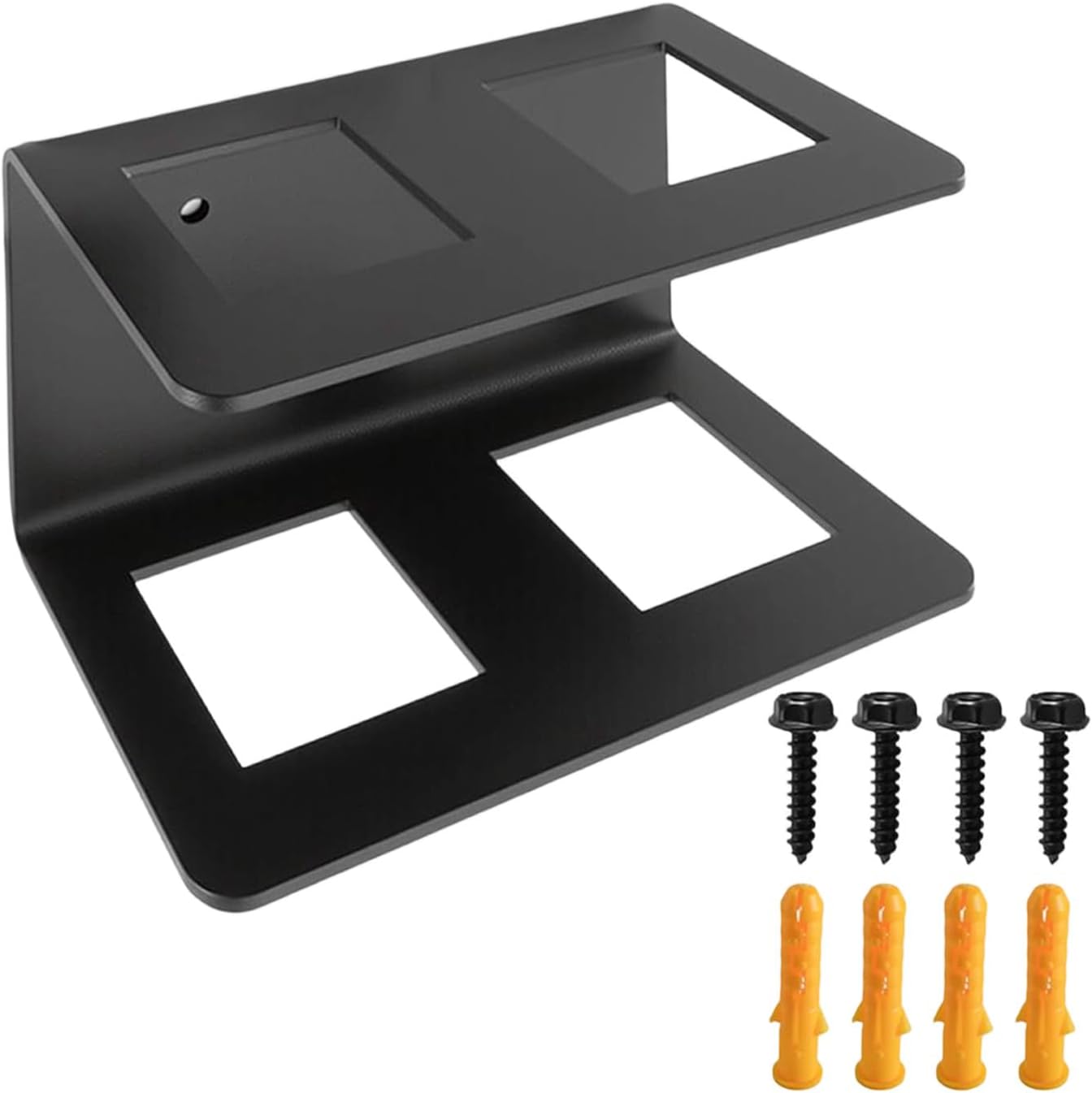 Hitch Holder for Truck Bed - Metal Receiver Mount, Double Storage Support for Vehicle Rear, Heavy-Duty Steel Trailers Bracket with Vertical Slot, Cargo Gear Stand Garage, Rv and Car Replacement