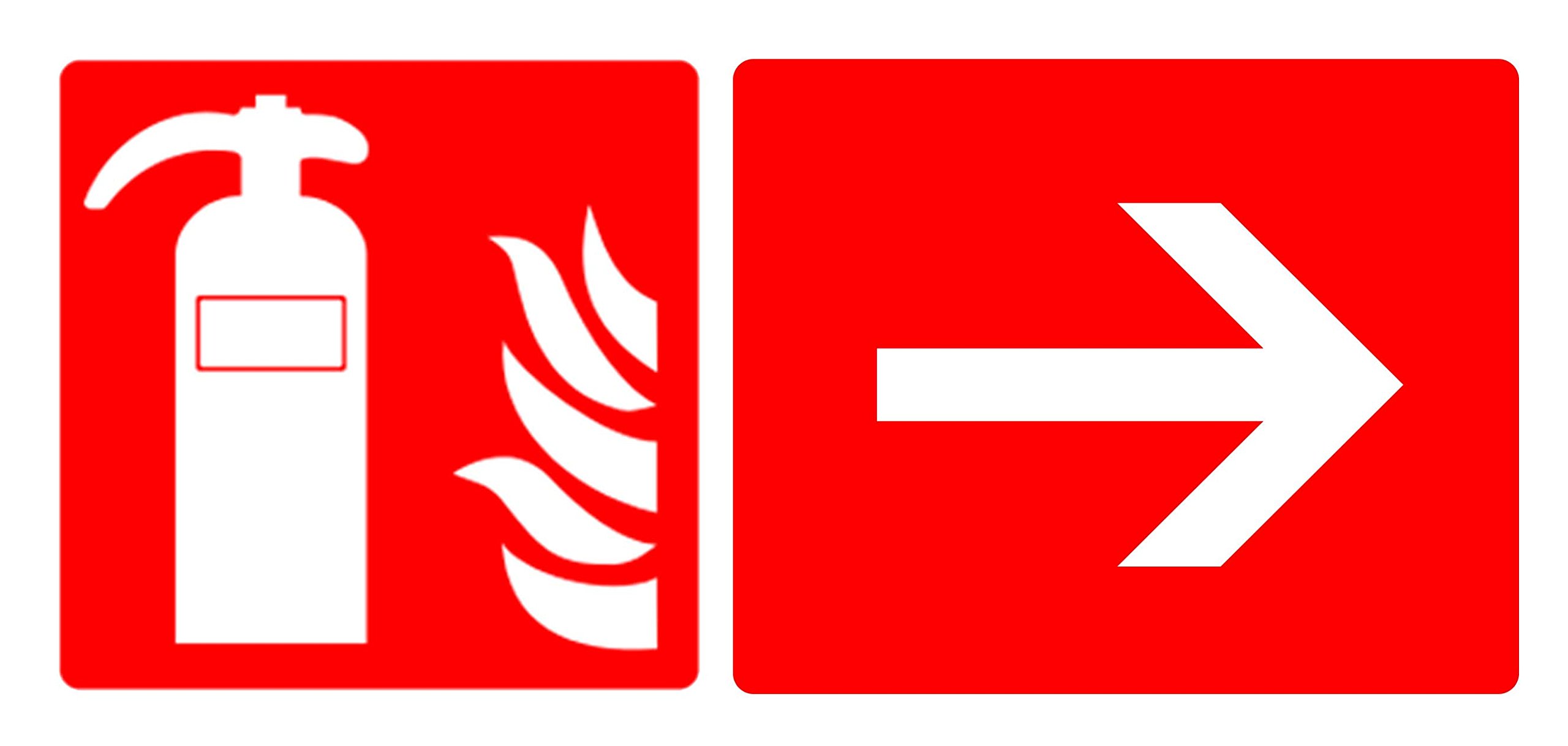 Party Decor 4 X Fire Extinguisher - Arrow Right - Info Sticker Label Sign Removable Self Adhesive Waterproof Durable Vinyl Label Sticker 225Mm X 106Mm