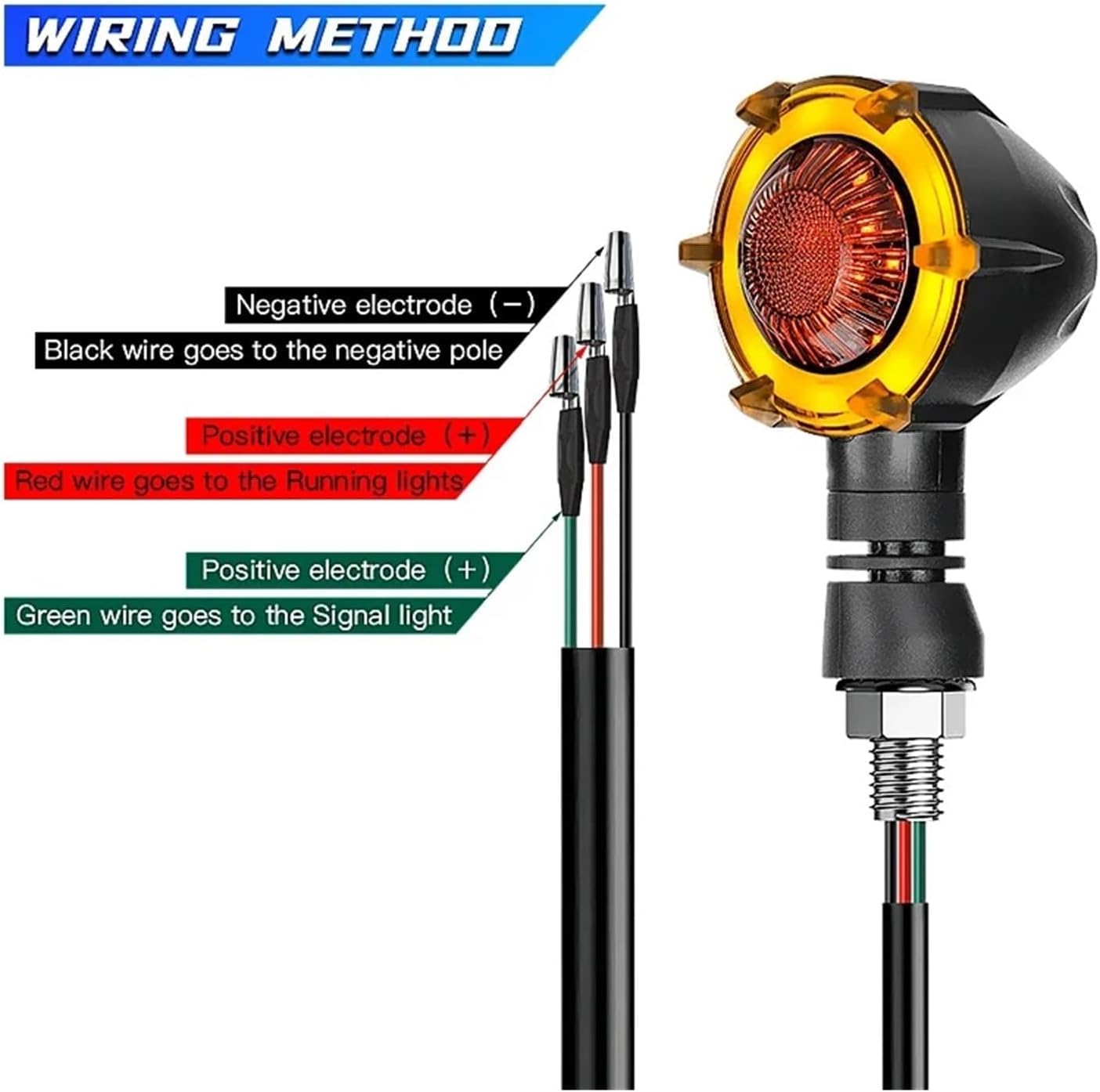 Generic Mini uniwersalne wskaźniki Dla Kawasaki Dla Versys 650 1000 ZX6R ZX10R ZX7R ZX11 Lampki sygnalizacyjne LED sekwencyjne płynne i migające Lampka kontrolna 12 V 10 mm Światło