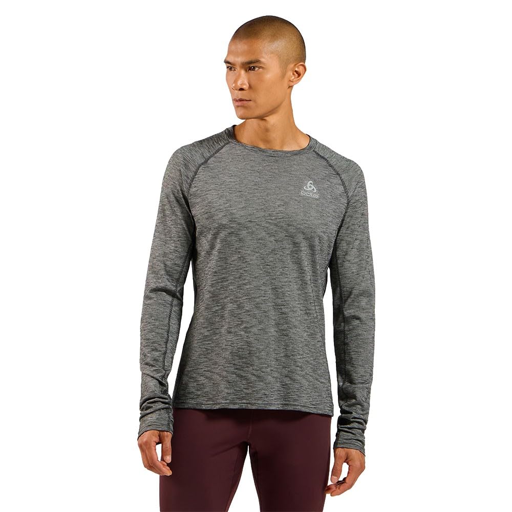 Odlo Herren X-Alp Pw 115 Longsleeve Laufbekleidung Laufshirt Grey Melange - Grau L