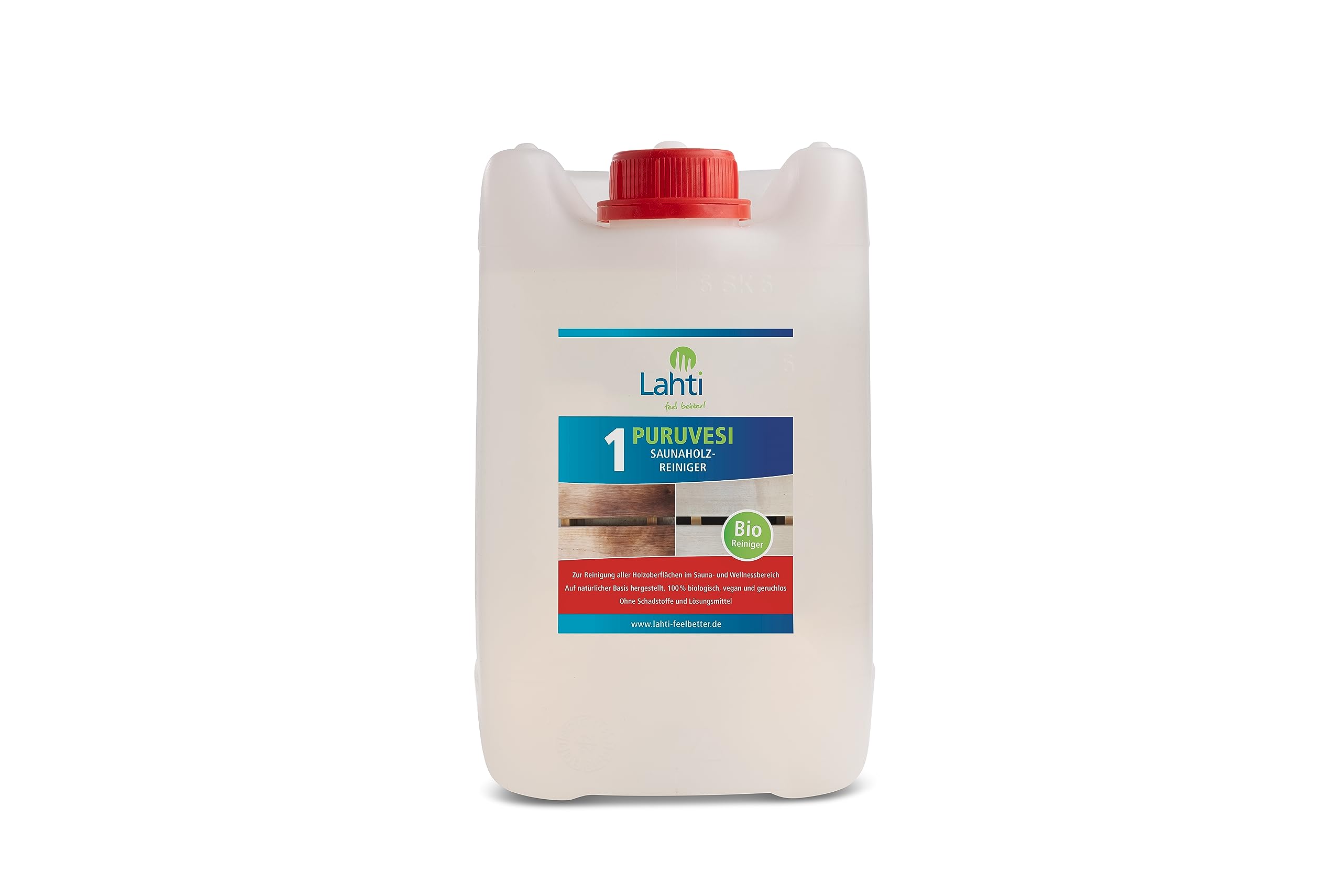 Lahti 1 PURUVESI - SaunaGrund-Reiniger - für die komplette Sauna, speziell für Hölzer - sehr effektiv, biologisch und schonend (5 Liter)