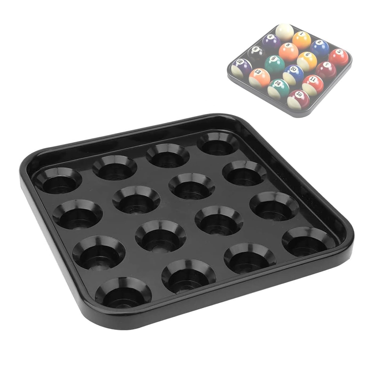 HERCHR Bandeja de Billar, Almacenamiento de Bolas Profesional 16 Bolas Accesorio Piscina