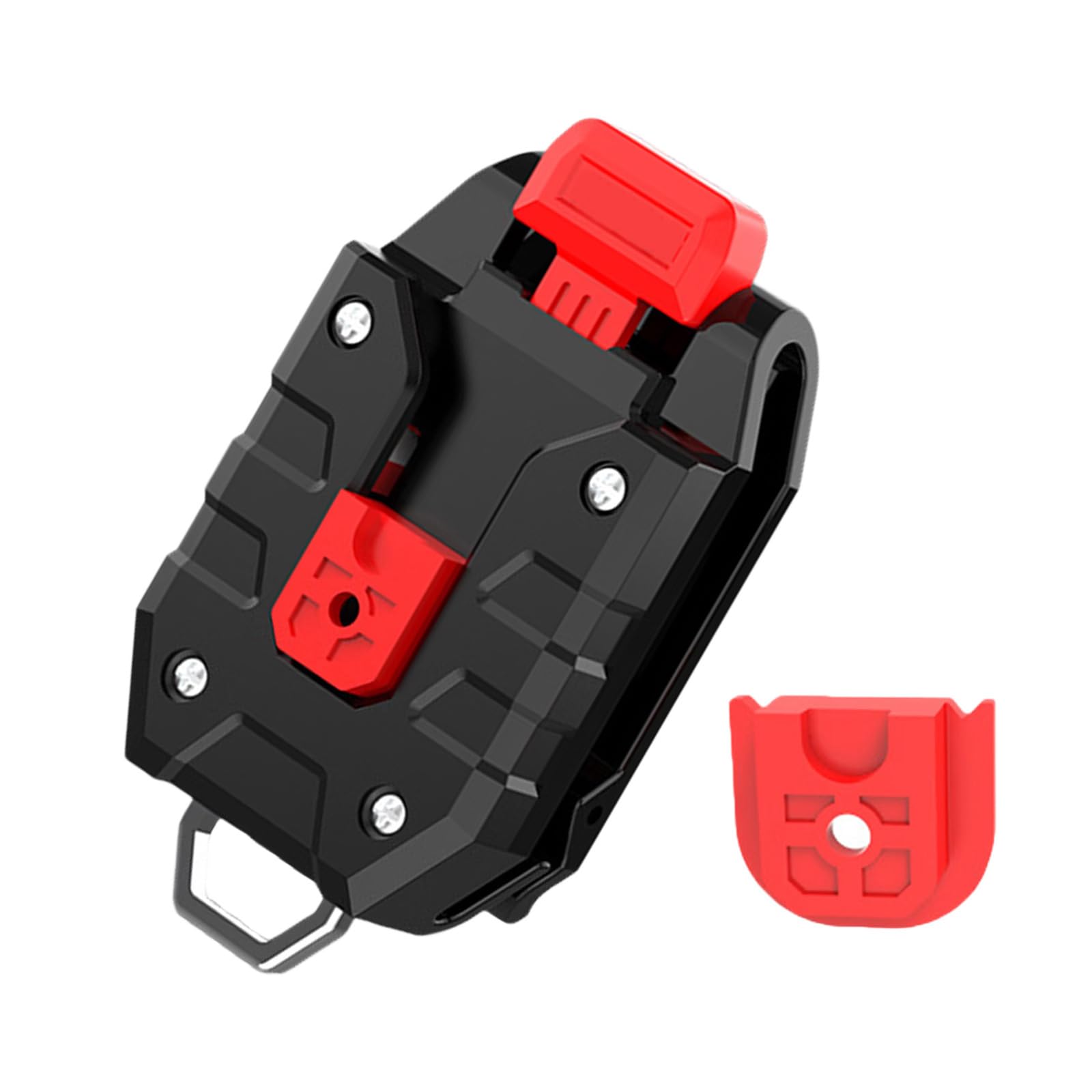 Generic - Supporto a gancio per metro a nastro retrattile, con pulsante di rilascio, adatto alla maggior parte degli strumenti di misurazione standard, 80 x 43 mm, chiusura per cintura