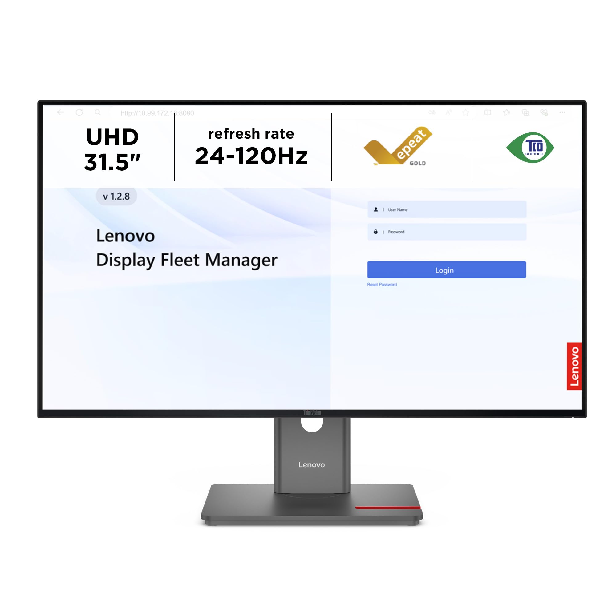 Lenovo ThinkVision P32UD-40 LED Monitor - 3840 x 2160 4K @ 120 Hz - IPS - 350 cd/m² - 1500:1 - HDR10-4ms - 2 Thunderbolt 4, 2 x DisplayPort, HDMI, USB-C - Raven Black