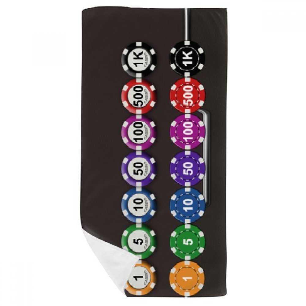 Serviette de bain chips 35x70cm multicolore imprimée sur le côté en tissu souple