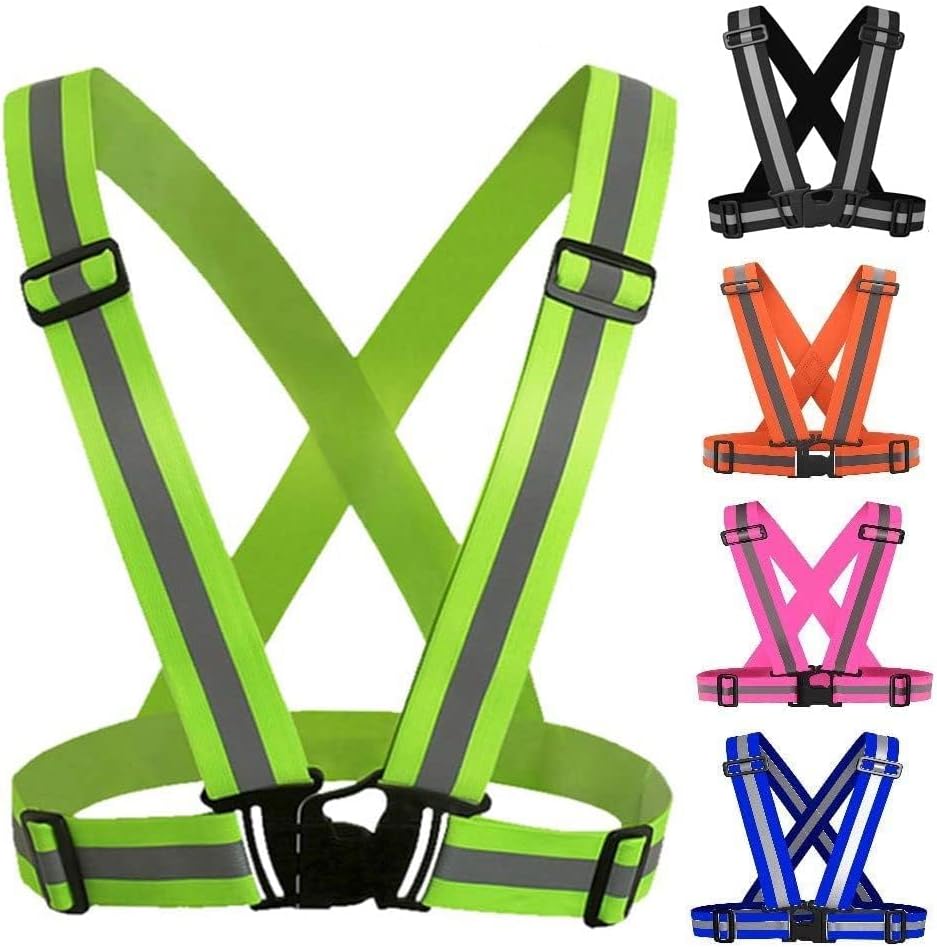 Reflective Vest Gear Unisex Warning Vests Adjustable Laser Safety Band For Night Running Cycling Jogging Walking（Green）