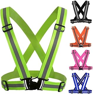 COOLBABY Reflective Vest Gear Unisex Warning Vests Adjustable Laser Safety Band For Night Running Cycling Jogging Walking（Green）