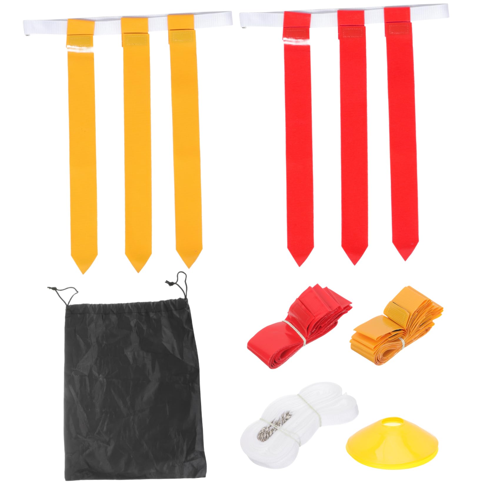 Abaodam Ceinture de Football avec Drapeaux Réglable pour Rugby Jeu Extérieur et Entraînement Ensemble Complet Ceintures Drapeaux et Jaunes pour Match et Loisirs
