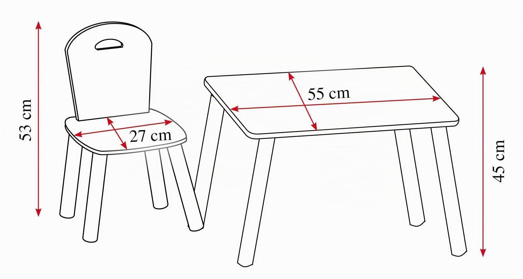 Kesper | Table pour enfant avec 2 chaises, matériau : panneau de fibres, dimensions : 55 x 55 x 45 cm, couleur : blanc | 17712 13