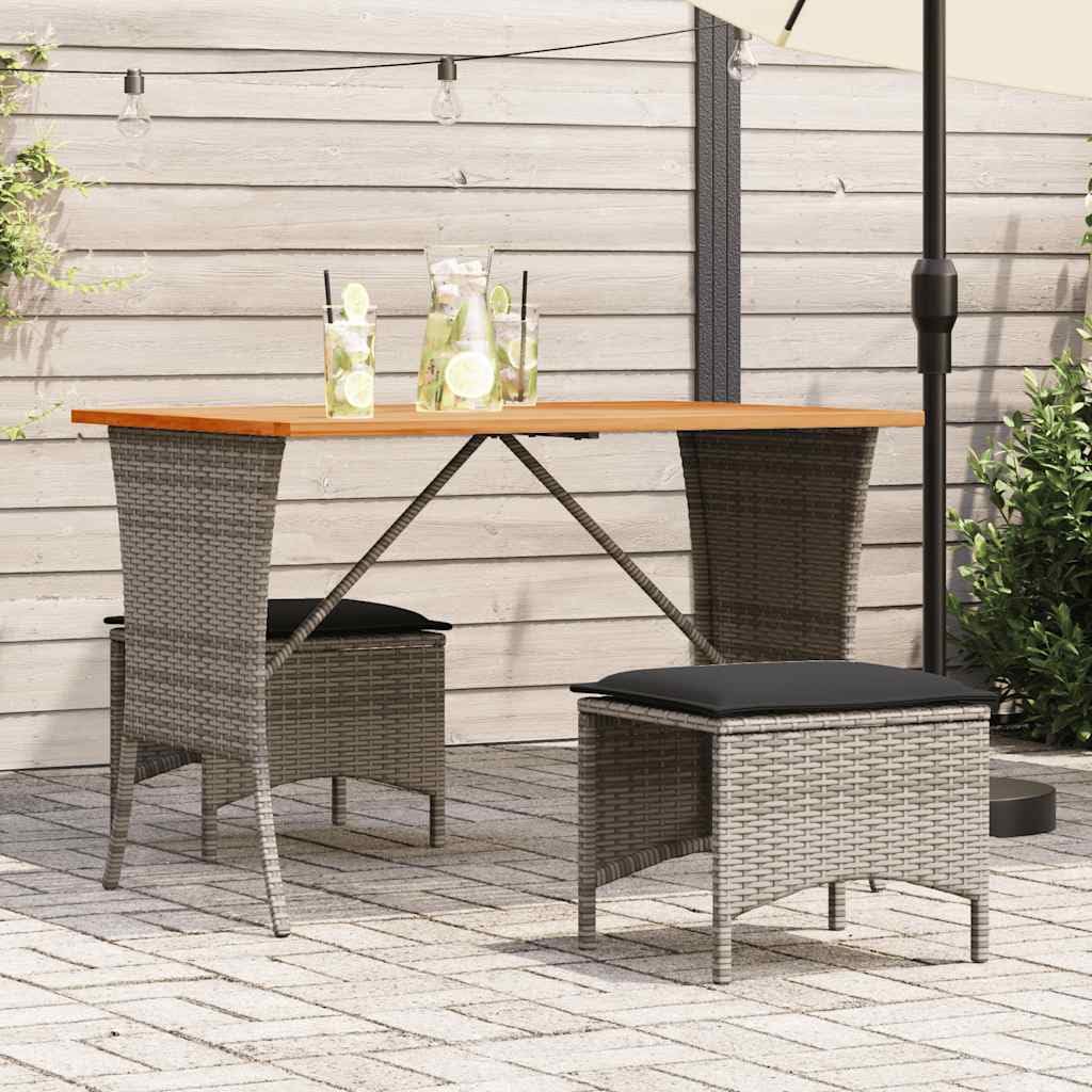 Salon de jardin 3 pièces rotin synthétique gris avec canapé d'extérieur de balcon