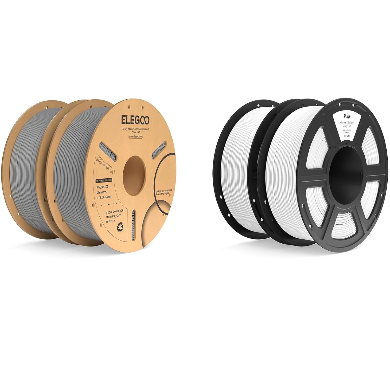PLA Plus Filament Gray 2KG & PLA+ Filament White 2KG