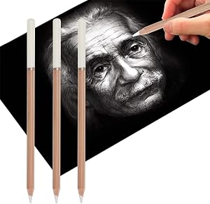 BXT 3pcs White Charcoal Pencils for Highlight,Drawing