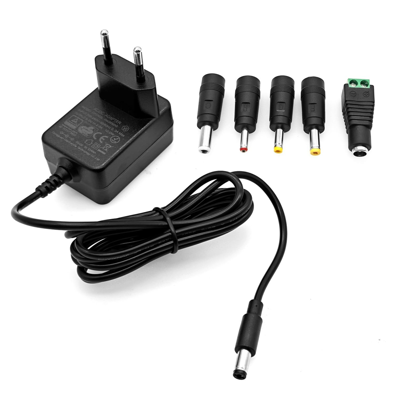 JZK AC a DC 5V 2A Alimentatore Convertitore Trasformatore Caricatore con 8x DC Adattatore Spina di