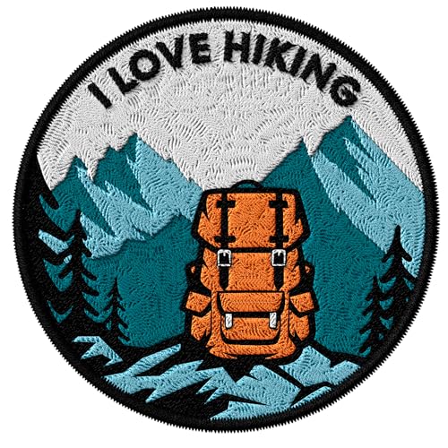 I Love Hiking Iron on Patch Embroidered