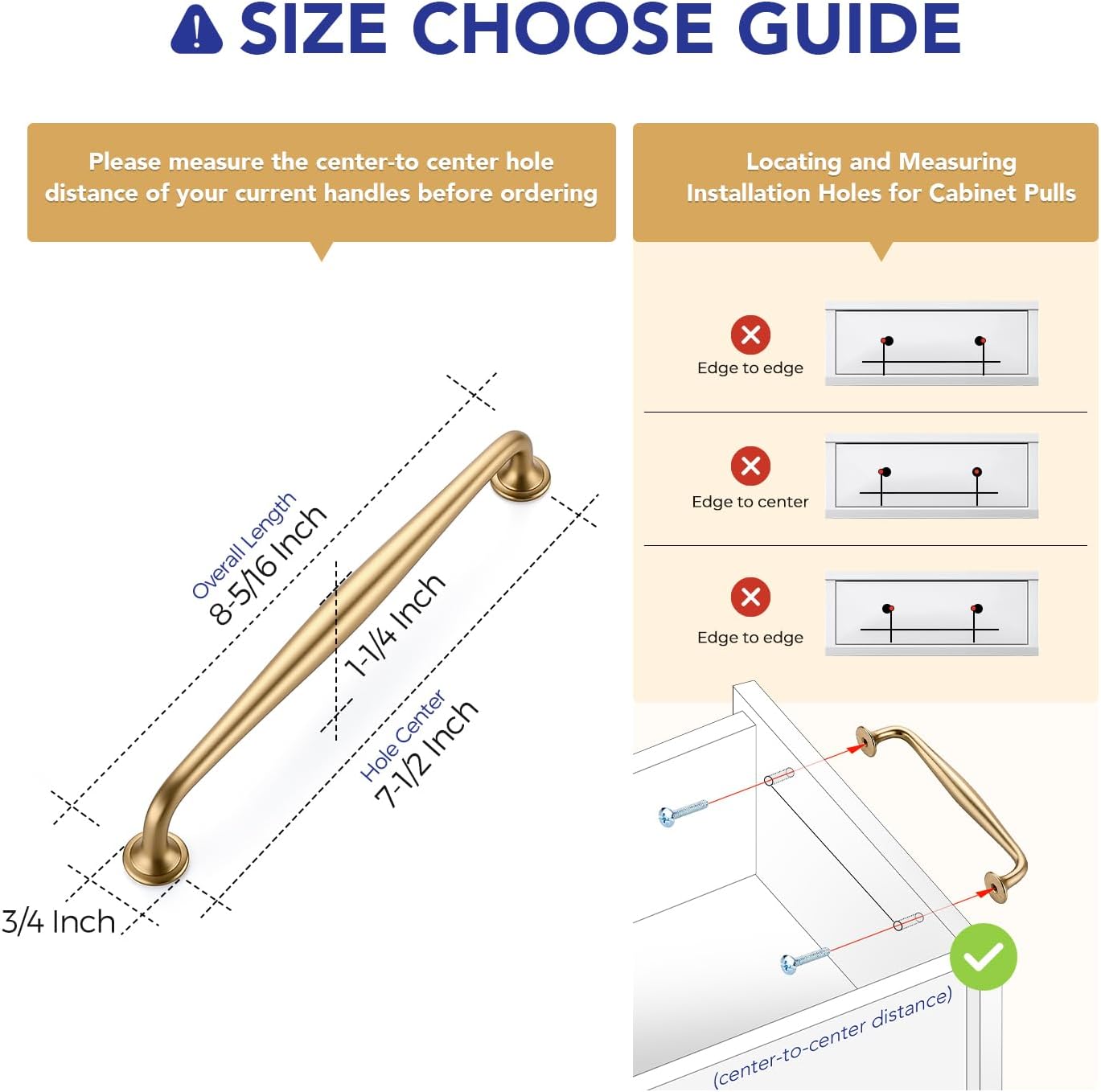 Ravinte 5 Pack 7-1/2 Inch Champagne Bronze Kitchen Cabinet Handles Solid Zinc Alloy Cabinet Pulls Cupboard & Drawer Handles