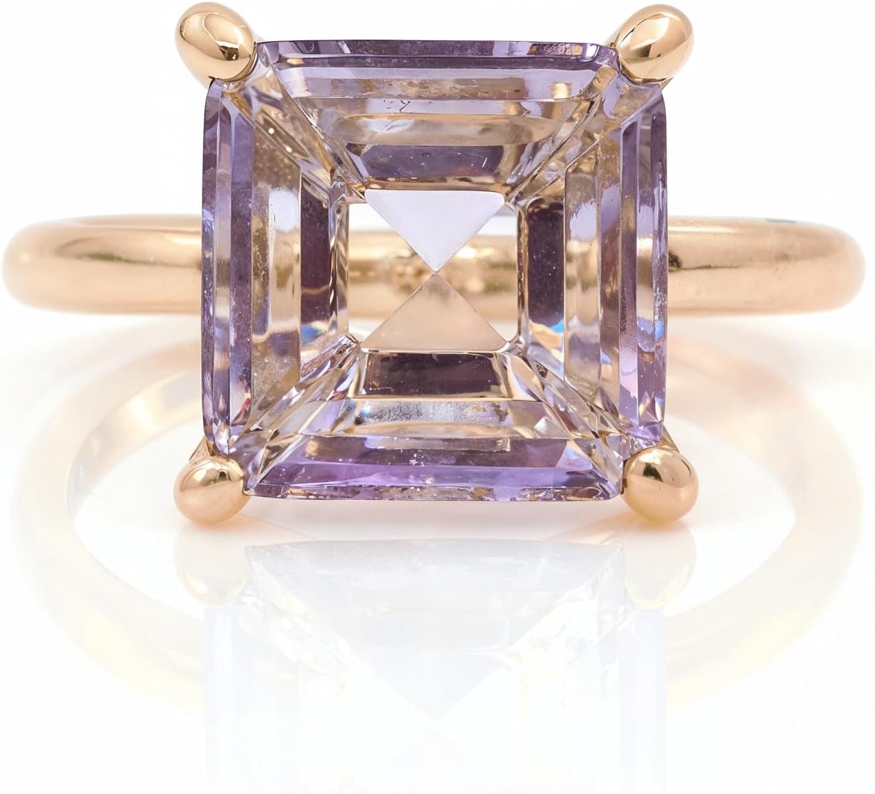 February Birthstone Jewelry - Adorable Amethyst Rings for Women in 14K Gold - Special or Casual Wear Jewelry - With Fancy Box