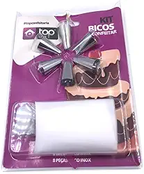 Bicos De Confeitar Inox + Saco Bisnaga 8 Peças Para Confeitaria | Kit Decoração Bolos Cupcakes Tortas Sobremesas